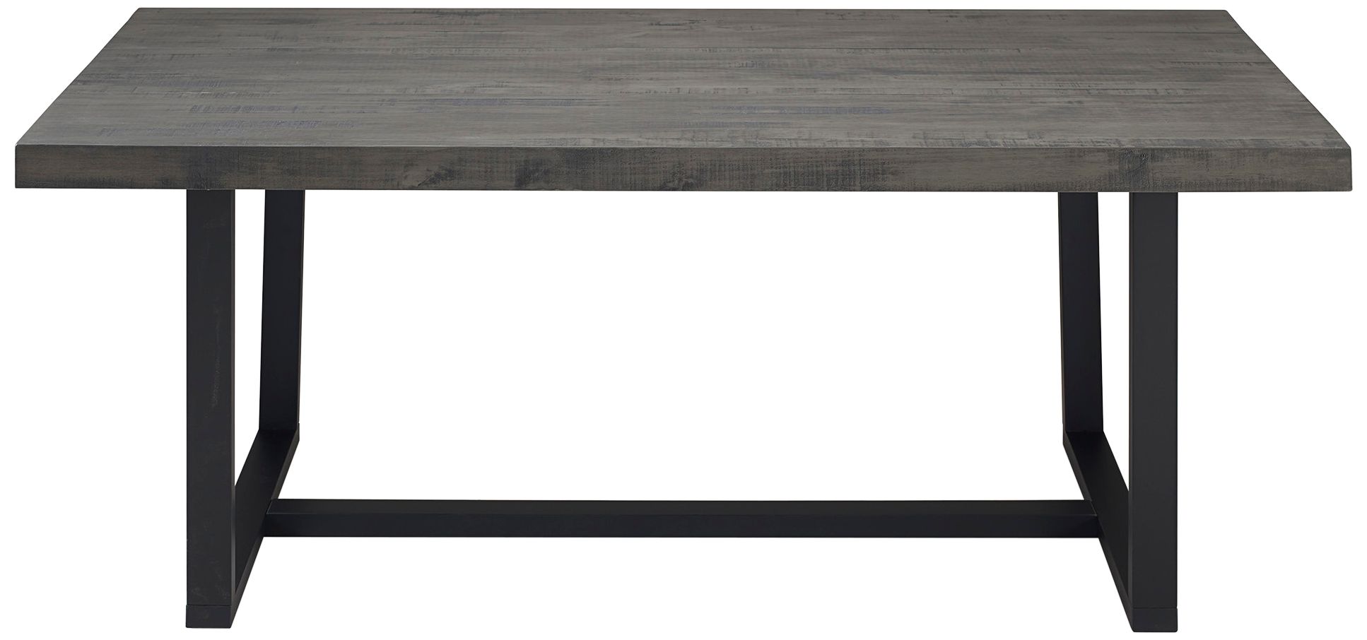 Walker Edison 72" Wide Gray Finish Solid Pine Wood Modern Dining Table