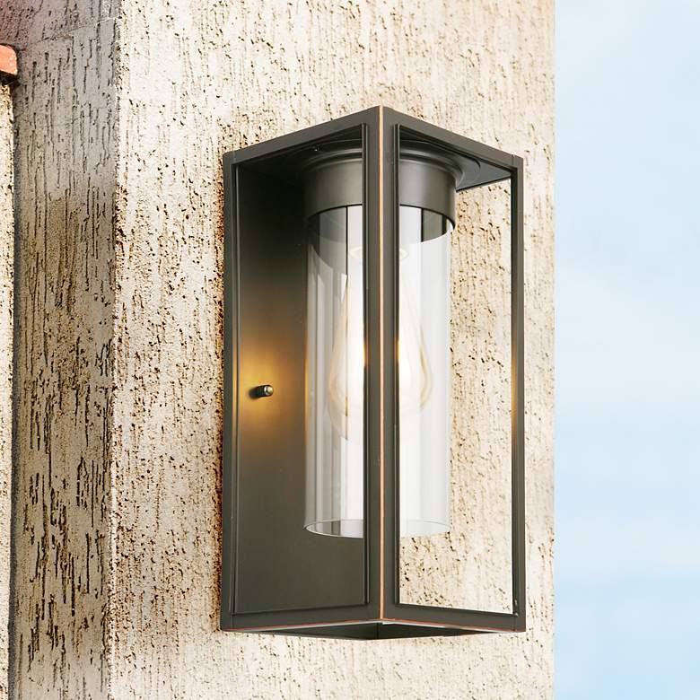 Image 1 Walker Hill - 12 inch Outdoor Wall Light - Oil Rubbed Bronze - Clear Glass