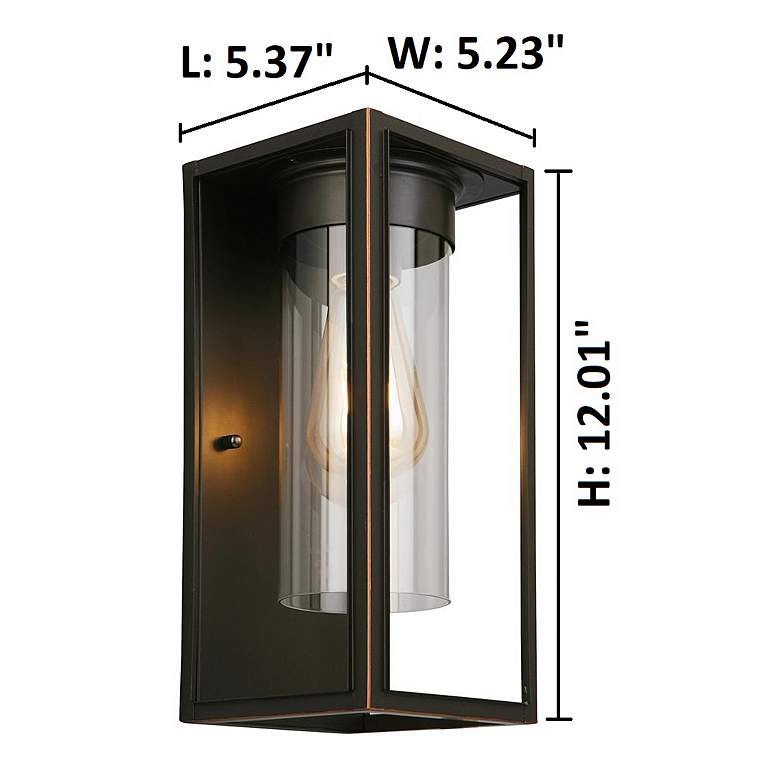 Image 4 Walker Hill - 12 inch Outdoor Wall Light - Oil Rubbed Bronze - Clear Glass more views