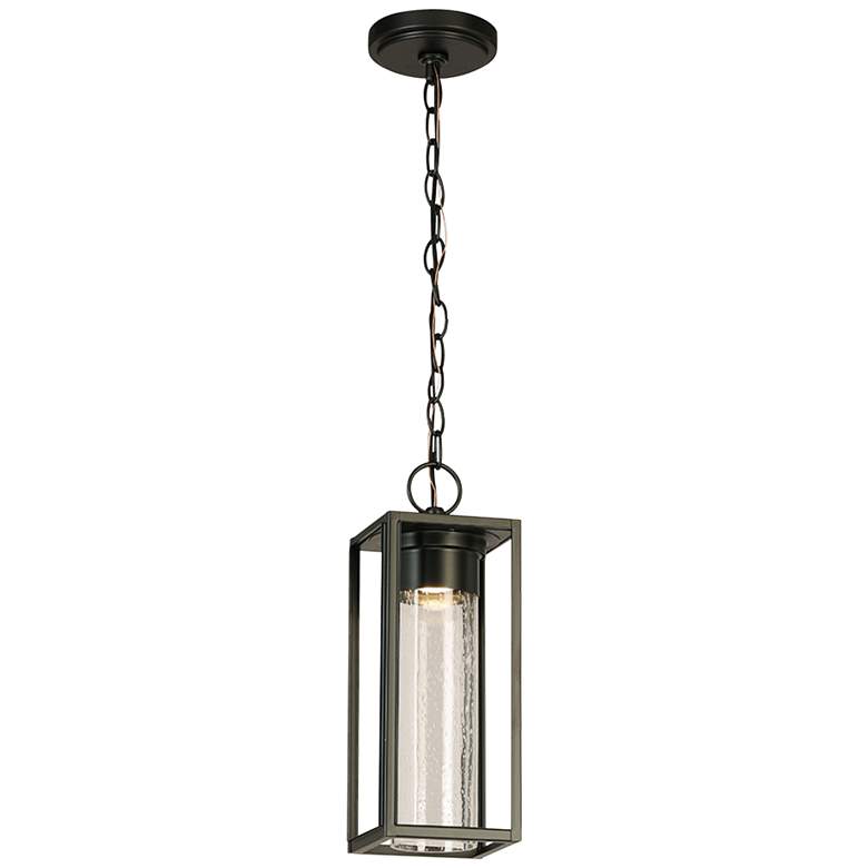 Image 6 Walker Hill 14 1/2"H Matte Black LED Outdoor Hanging Light more views
