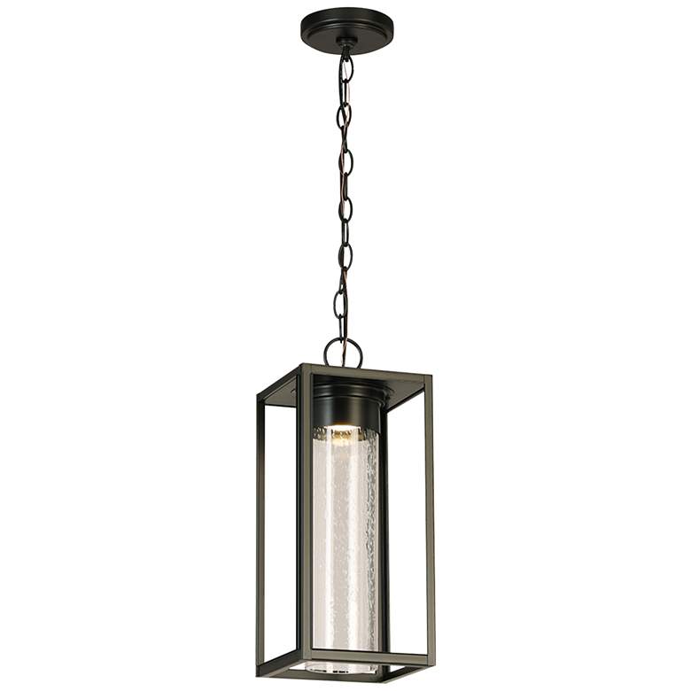 Image 6 Walker Hill 17 3/4"H Matte Black LED Outdoor Hanging Light more views