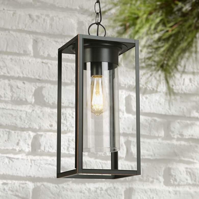 Image 1 Walker Hill 17 3/4 inchH Oil-Rubbed Bronze Outdoor Hanging Light