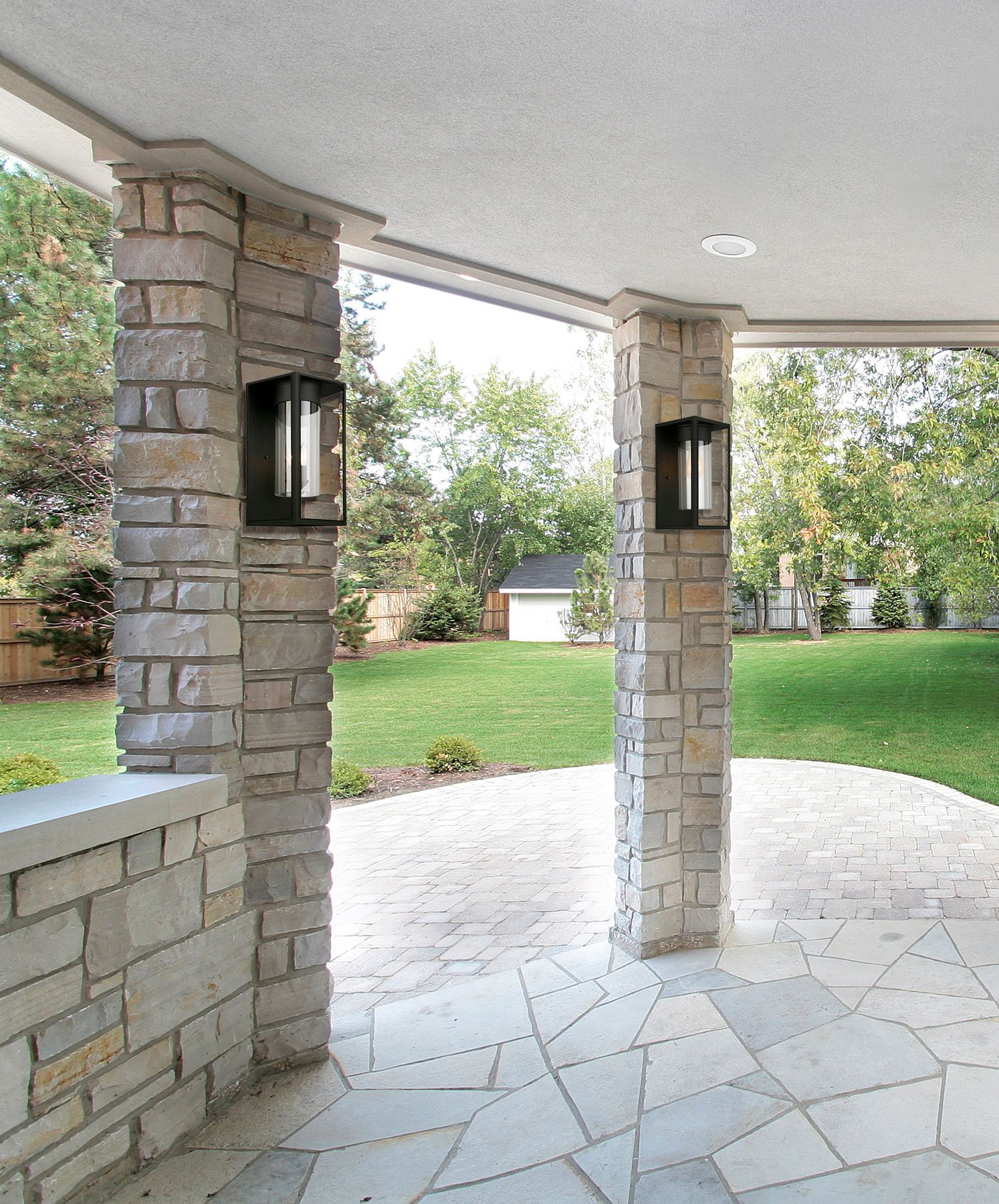 Image 2 Walker Hill - 3-Light Outdoor Wall Light - Matte Black - Clear Glass more views