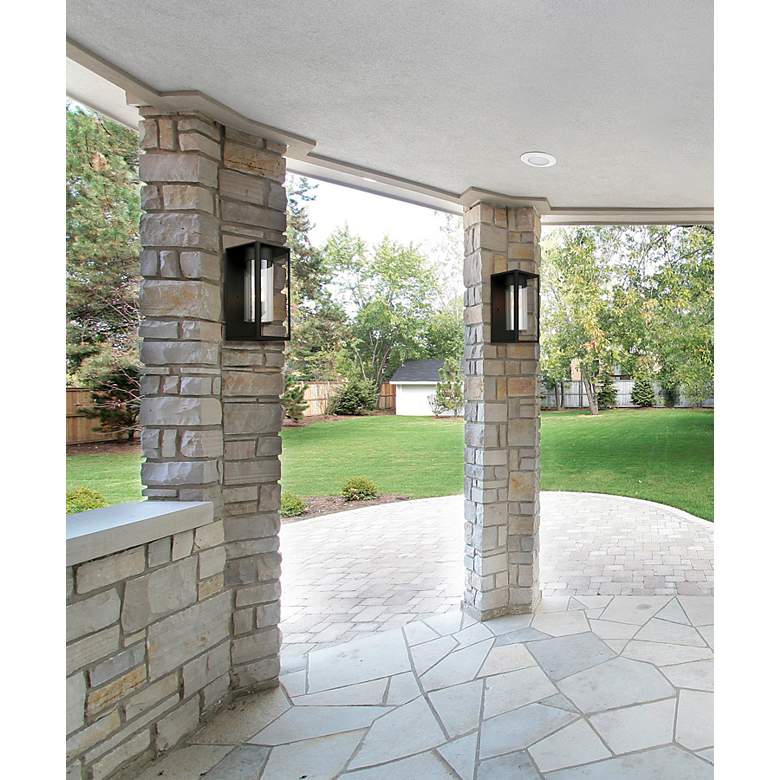 Image 2 Walker Hill - 3-Light Outdoor Wall Light - Matte Black - Clear Glass more views