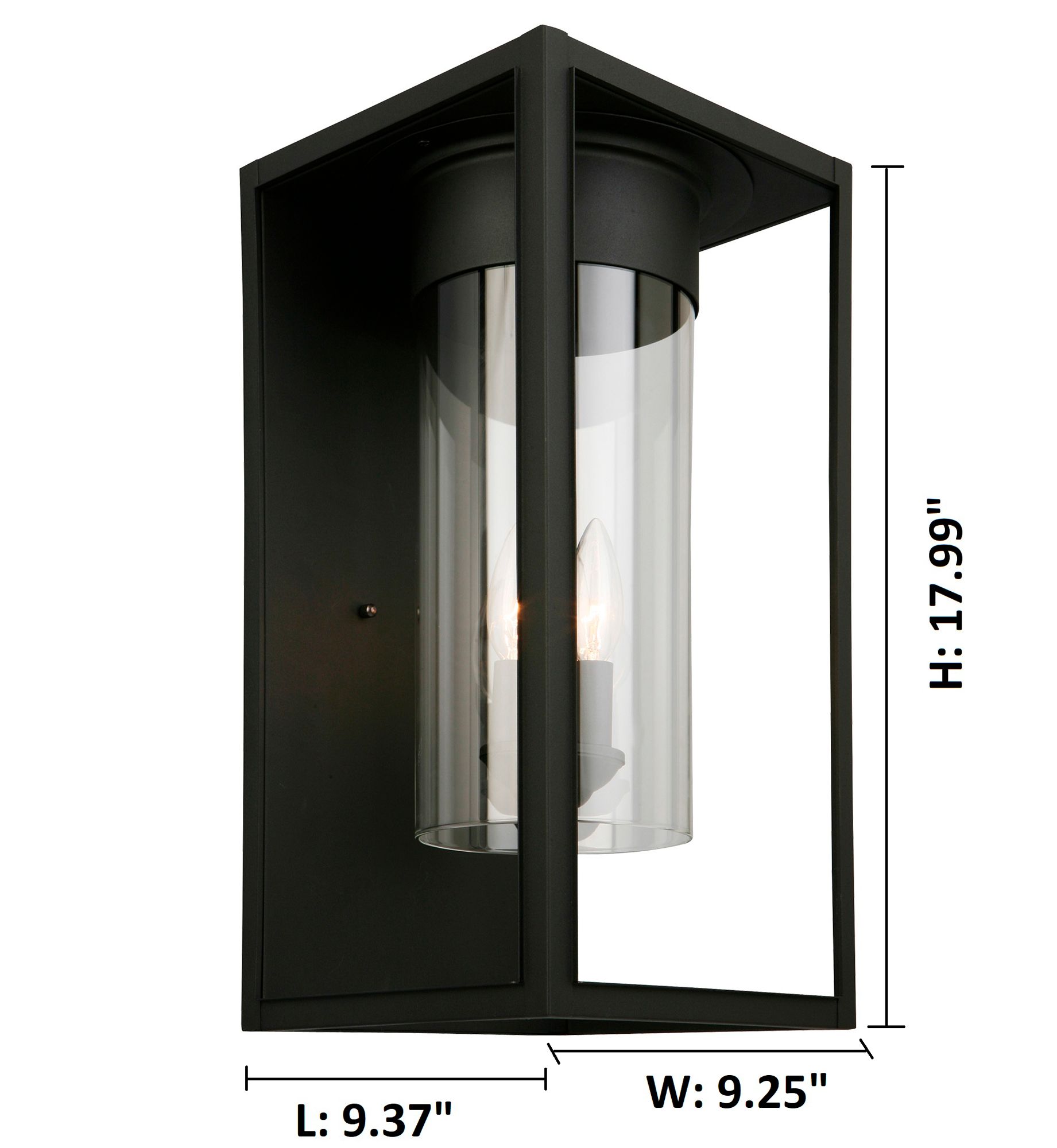 Image 3 Walker Hill - 3-Light Outdoor Wall Light - Matte Black - Clear Glass more views