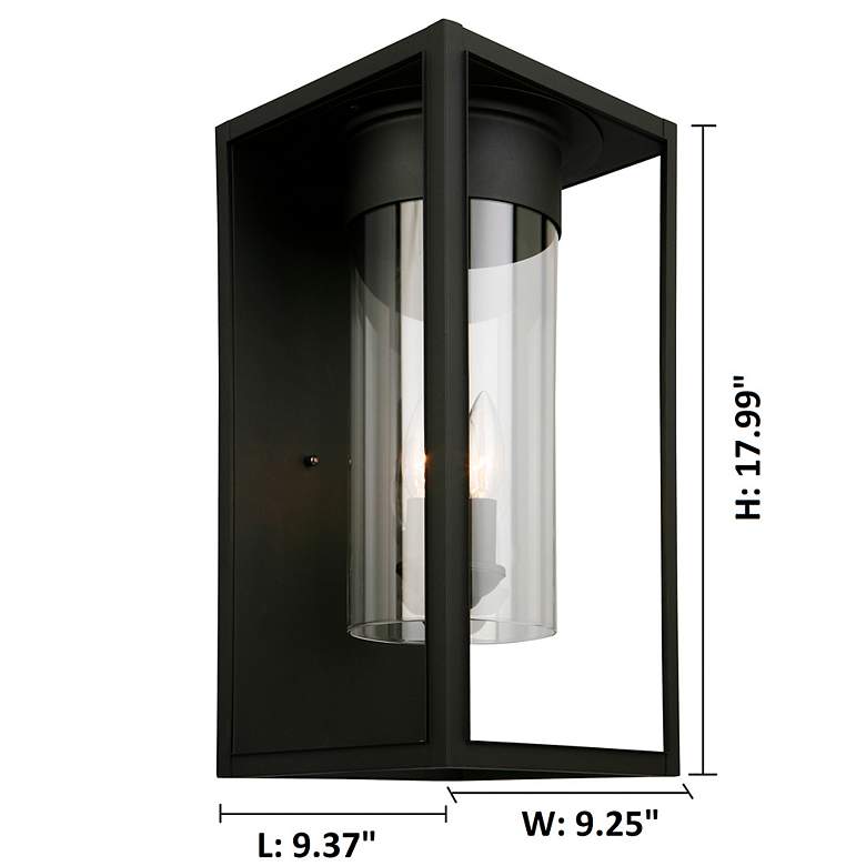 Image 3 Walker Hill - 3-Light Outdoor Wall Light - Matte Black - Clear Glass more views