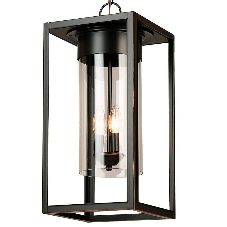 Image 5 Walker Hill 9"W 3-Light Outdoor Pendant Oil Rubbed Bronze Clear Glass more views