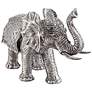 Walking Elephant 12 3/4" High Silver Statue