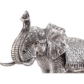 Image5 of Walking Elephant 12 3/4" High Silver Statue more views