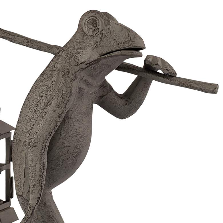 Image 2 Walking Frog Lantern 17 1/2" High Verdigris Outdoor Statue more views