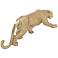 Walking Leopard 18" Wide Textured Gold Table Decor Statue