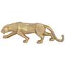 Walking Leopard 18" Wide Textured Gold Table Decor Statue
