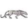 Walking Leopard 18" Wide Textured Silver Table Decor Statue