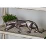 Walking Leopard 18" Wide Textured Silver Table Decor Statue