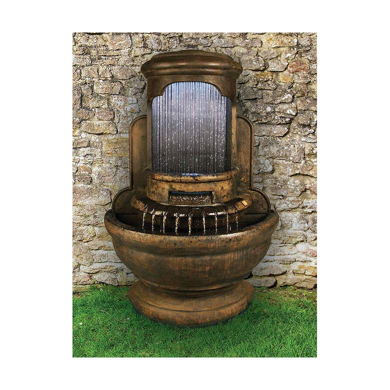 Image 1 Wall Falling Diamonds 69 1/2 inchH Aged Iron Outdoor Fountain