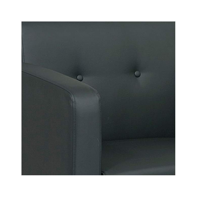 Image 2 Wall Street Black Faux Leather Button-Tufted Armchair more views