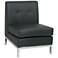 Wall Street Black Faux Leather Button-Tufted Armless Chair