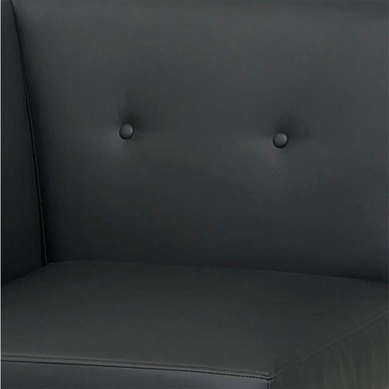 Wall Street Black Faux Leather Button-Tufted Corner Chair more views