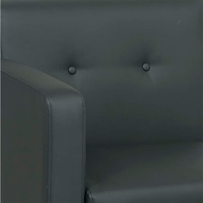 Image 2 Wall Street Black Faux Leather Button-Tufted Left Armchair more views