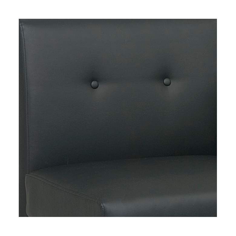 Image 2 Wall Street Black Faux Leather Button-Tufted Right Armchair more views