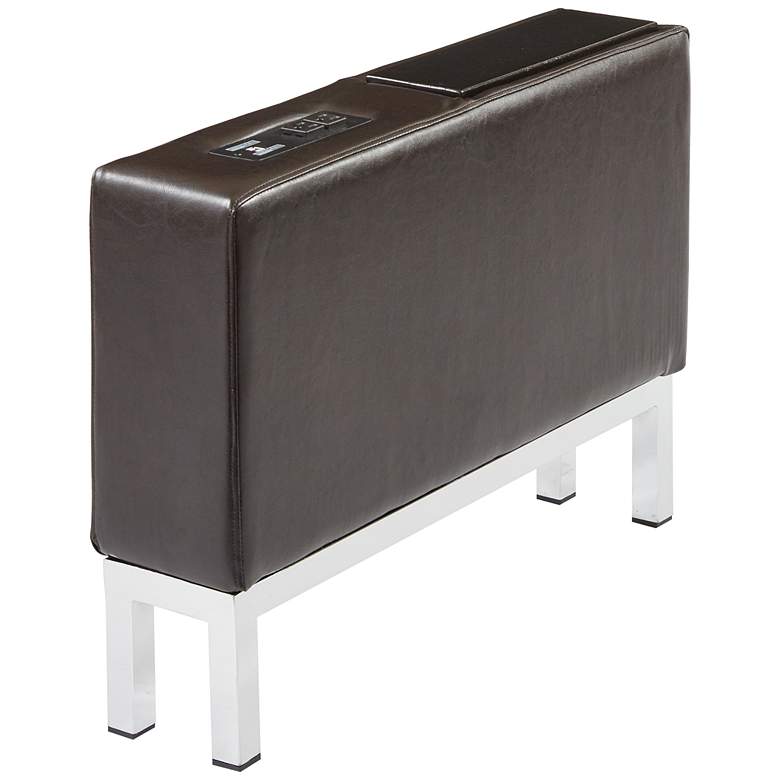 Image 1 Wall Street Espresso Faux Leather AC and USB Center Console
