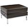 Wall Street Espresso Faux Leather AC and USB Ottoman