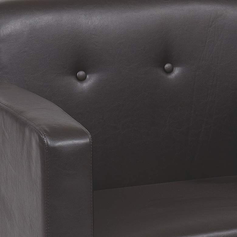 Image 2 Wall Street Espresso Faux Leather Button-Tufted Armchair more views