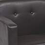 Wall Street Espresso Faux Leather Button-Tufted Armchair