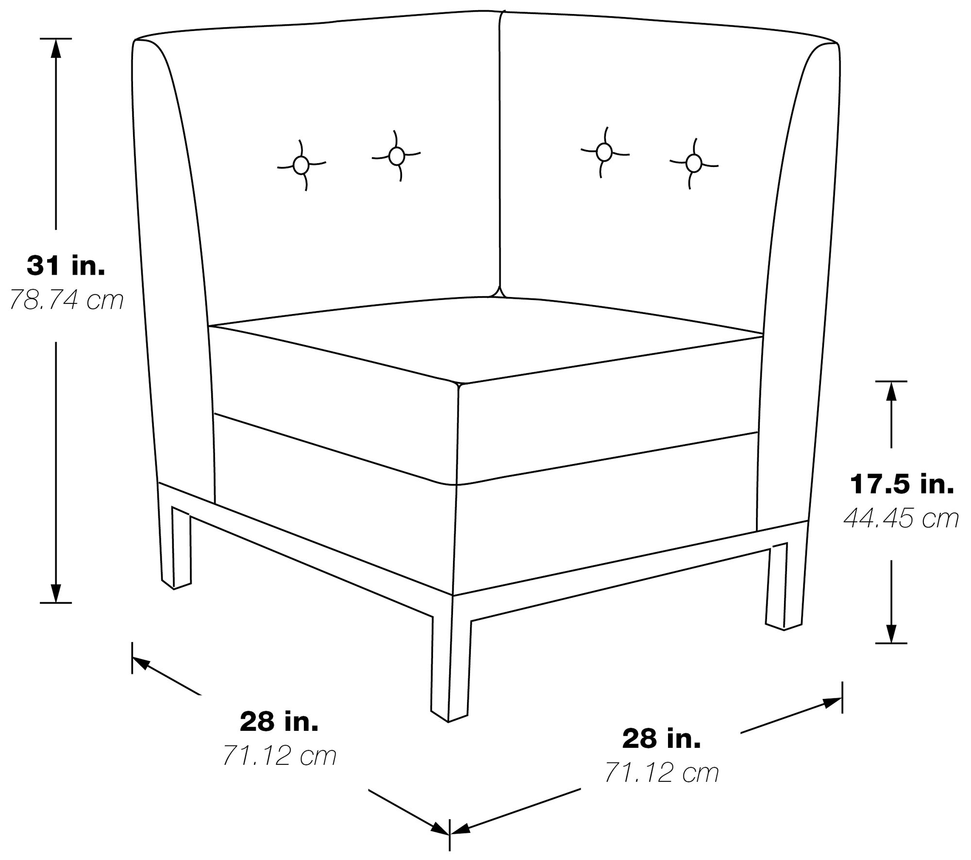 Image 5 Wall Street Espresso Faux Leather Button-Tufted Corner Chair more views