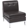 Wall Street Espresso Faux Leather Tufted Armless Chair