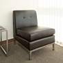 Wall Street Espresso Faux Leather Tufted Armless Chair