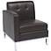 Wall Street Espresso Faux Leather Tufted Left Armchair