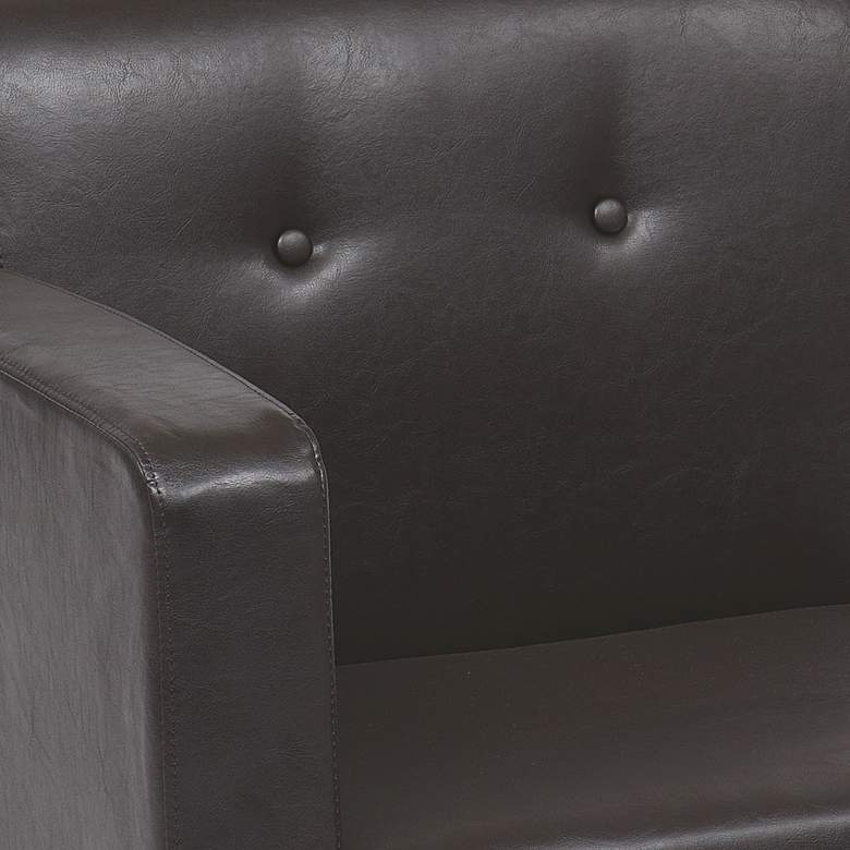 Image 3 Wall Street Espresso Faux Leather Tufted Left Armchair more views