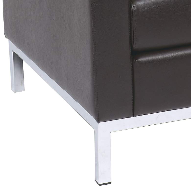Image 4 Wall Street Espresso Faux Leather Tufted Left Armchair more views