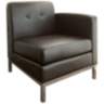 Wall Street Espresso Faux Leather Tufted Right Armchair
