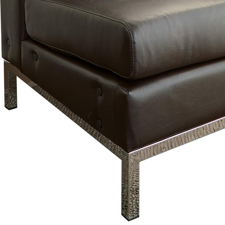 Image 3 Wall Street Espresso Faux Leather Tufted Right Armchair more views