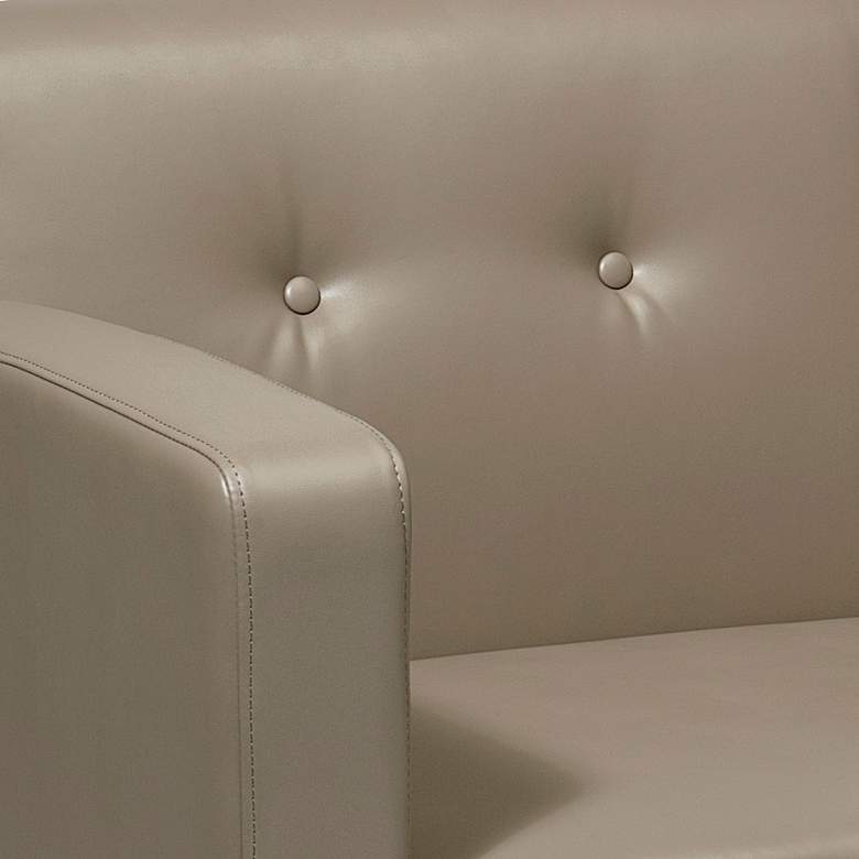 Image 2 Wall Street Smoke Faux Leather Button-Tufted Armchair more views