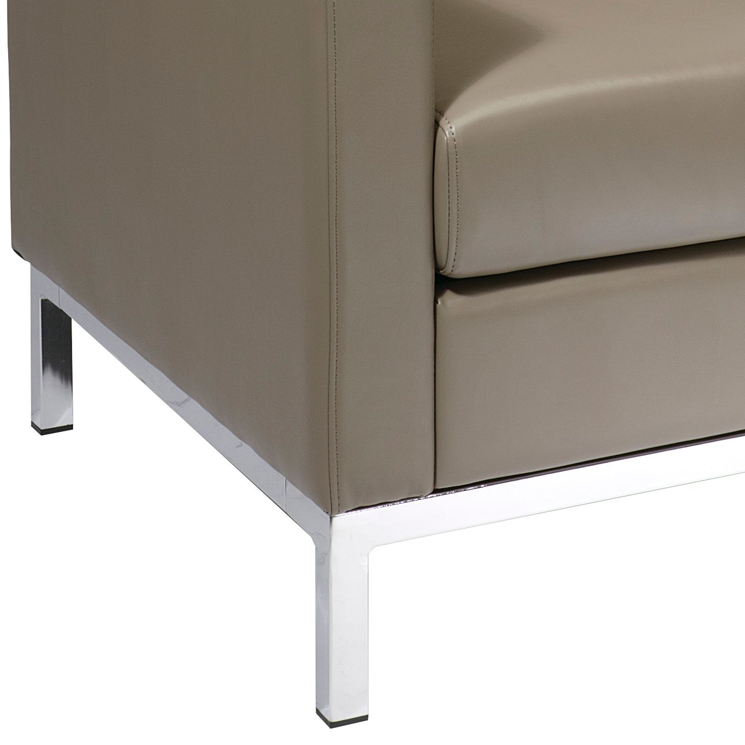 Image 3 Wall Street Smoke Faux Leather Button-Tufted Armchair more views