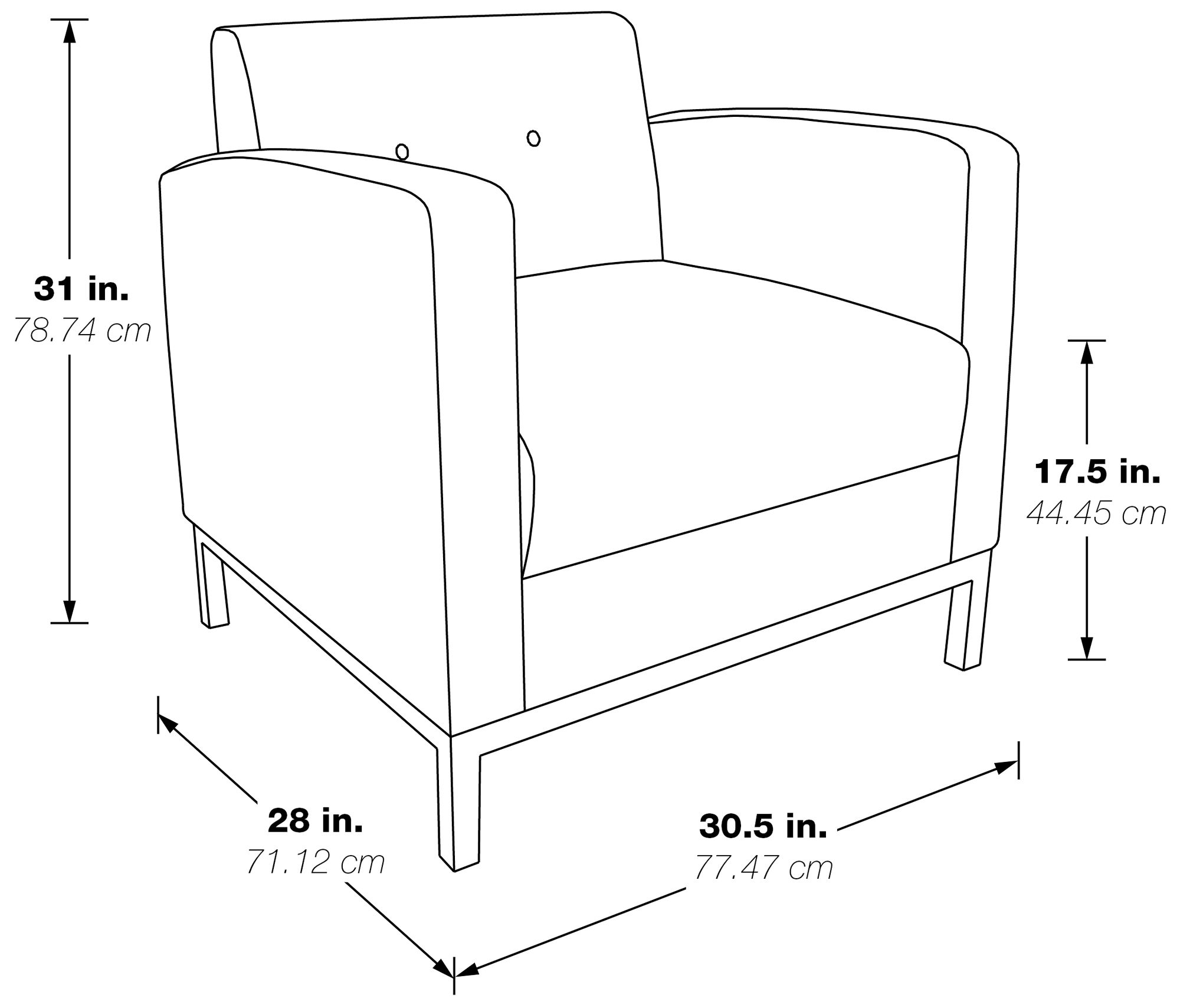Image 4 Wall Street Smoke Faux Leather Button-Tufted Armchair more views