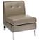 Wall Street Smoke Faux Leather Button-Tufted Armless Chair
