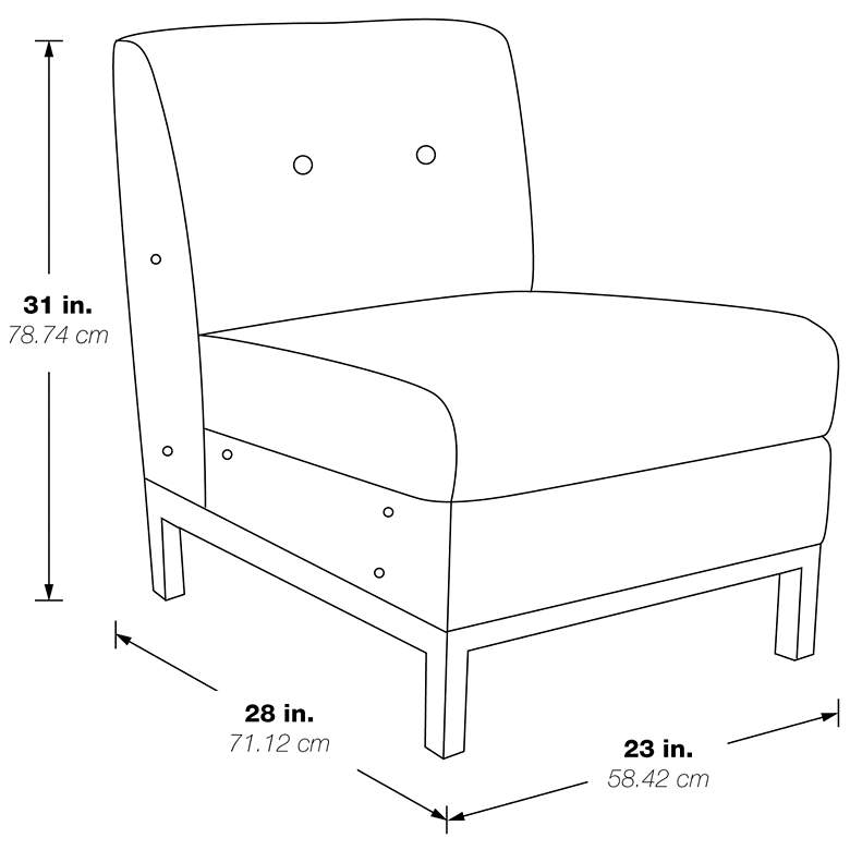Image 4 Wall Street Smoke Faux Leather Button-Tufted Armless Chair more views