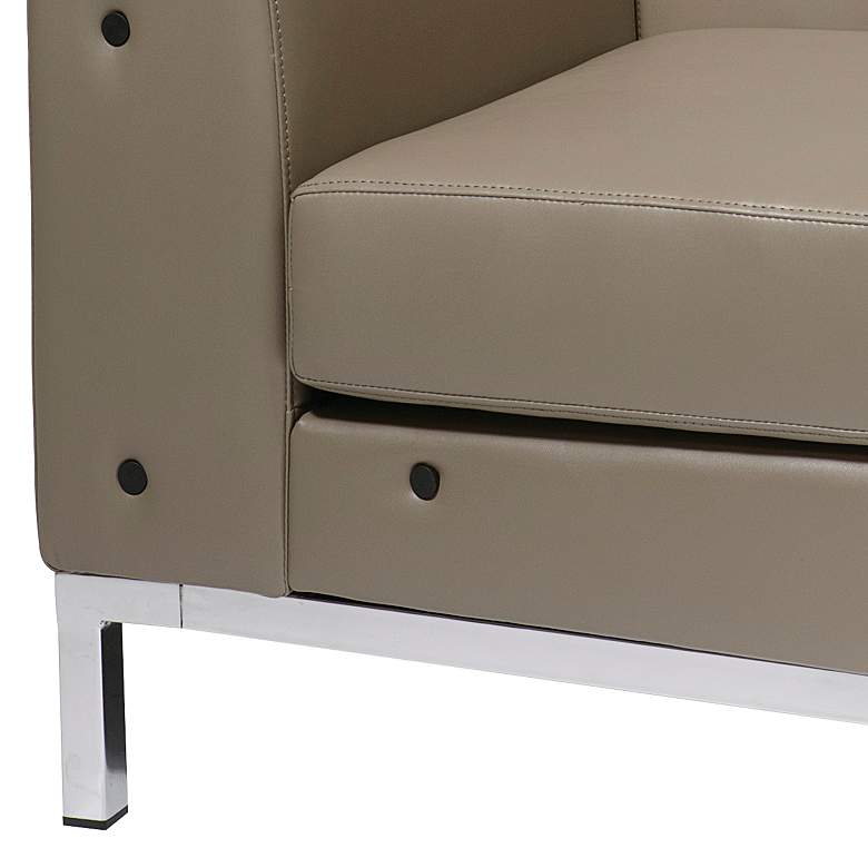 Image 3 Wall Street Smoke Faux Leather Button-Tufted Corner Chair more views