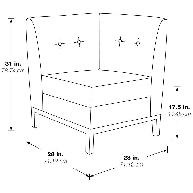 Image 4 Wall Street Smoke Faux Leather Button-Tufted Corner Chair more views