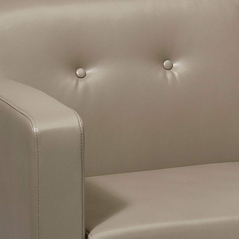 Image 2 Wall Street Smoke Faux Leather Button-Tufted Left Armchair more views