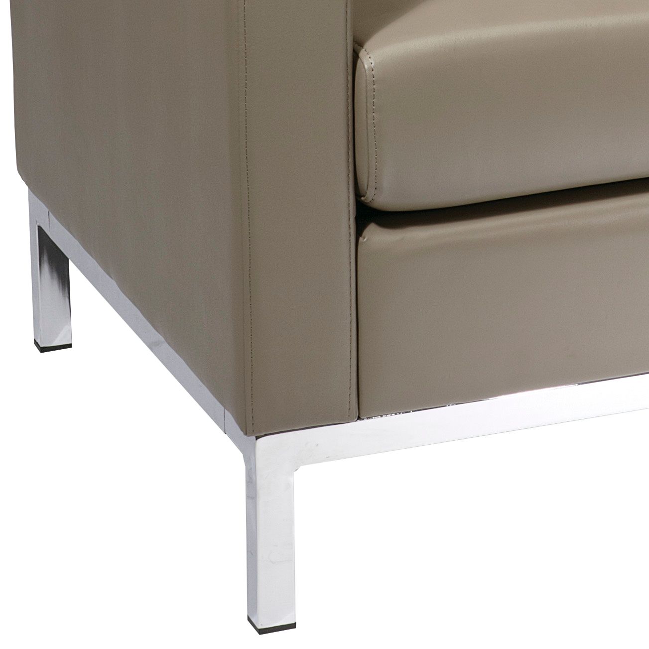 Image 3 Wall Street Smoke Faux Leather Button-Tufted Left Armchair more views