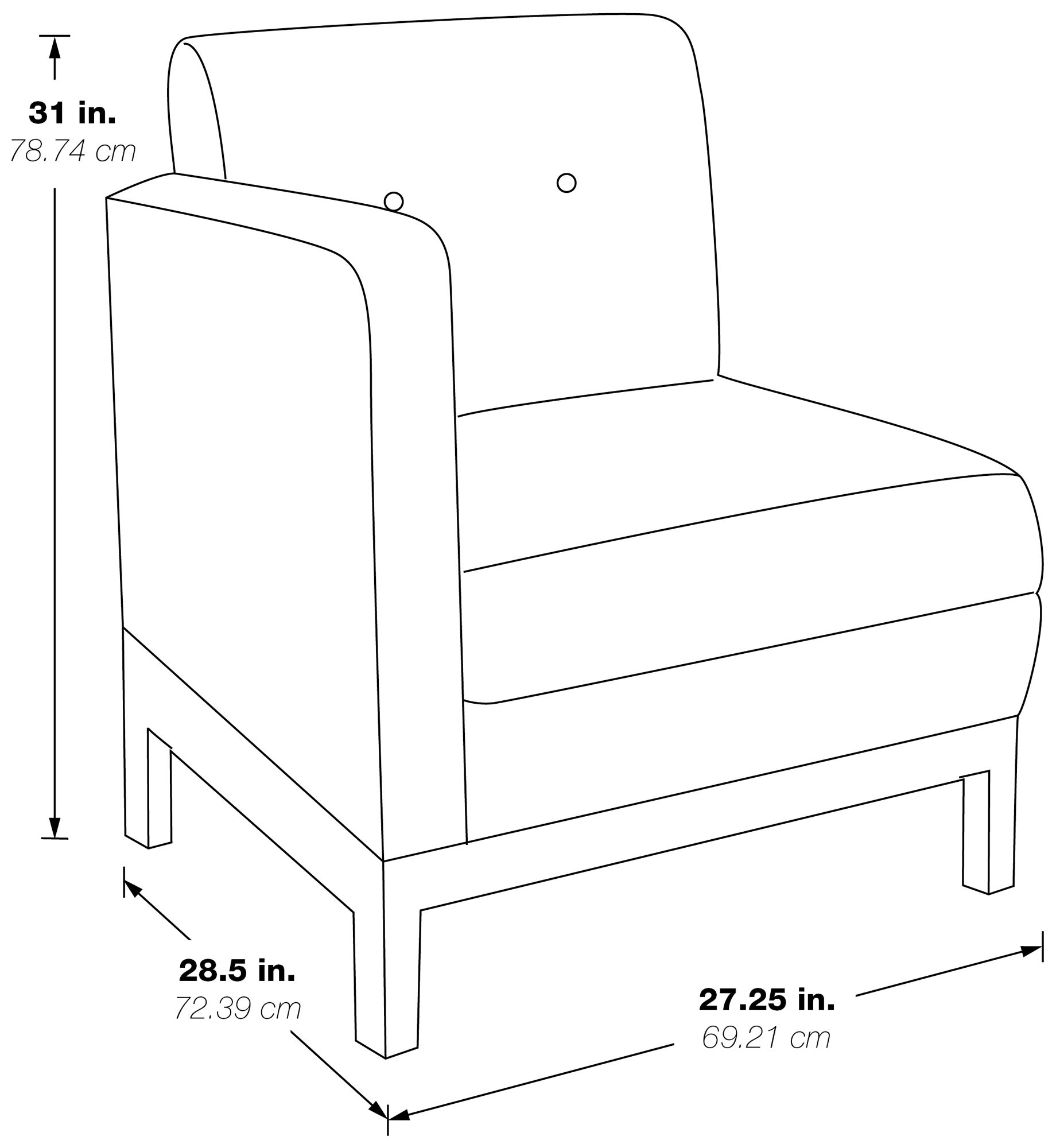 Image 4 Wall Street Smoke Faux Leather Button-Tufted Left Armchair more views