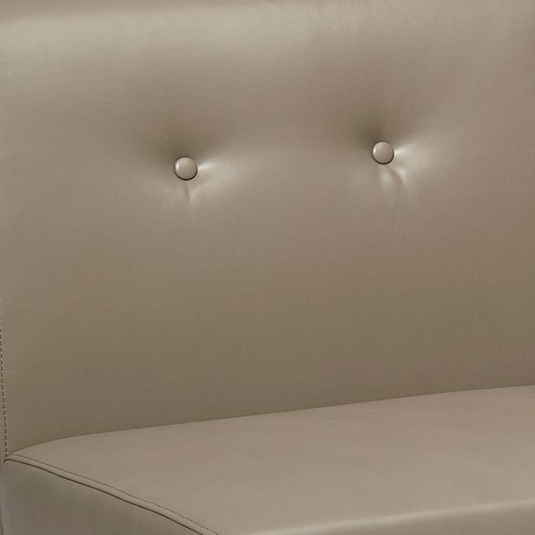 Image 2 Wall Street Smoke Faux Leather Button-Tufted Right Armchair more views