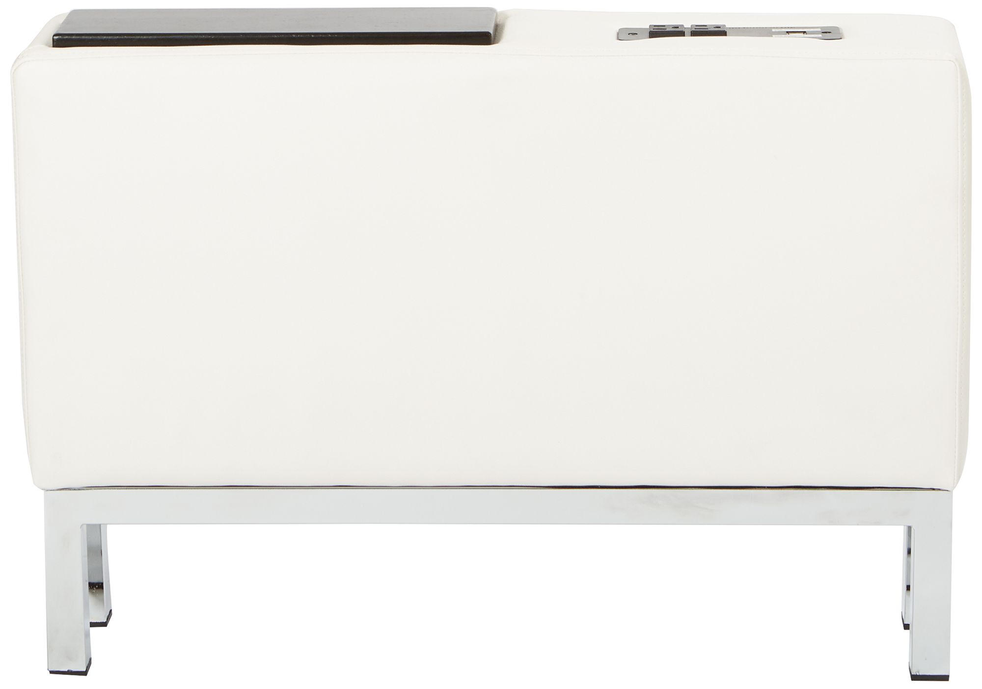 Image 2 Wall Street White Faux Leather AC and USB Center Console more views