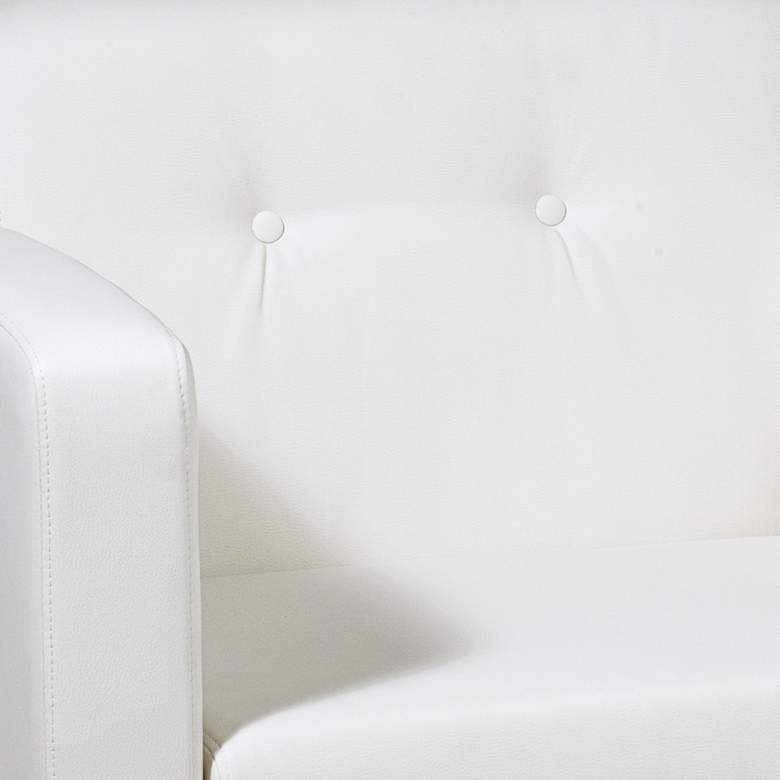 Image 2 Wall Street White Faux Leather Button-Tufted Armchair more views
