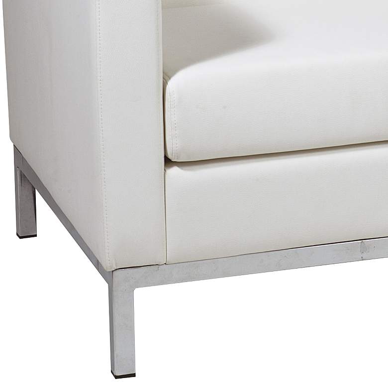 Image 3 Wall Street White Faux Leather Button-Tufted Armchair more views